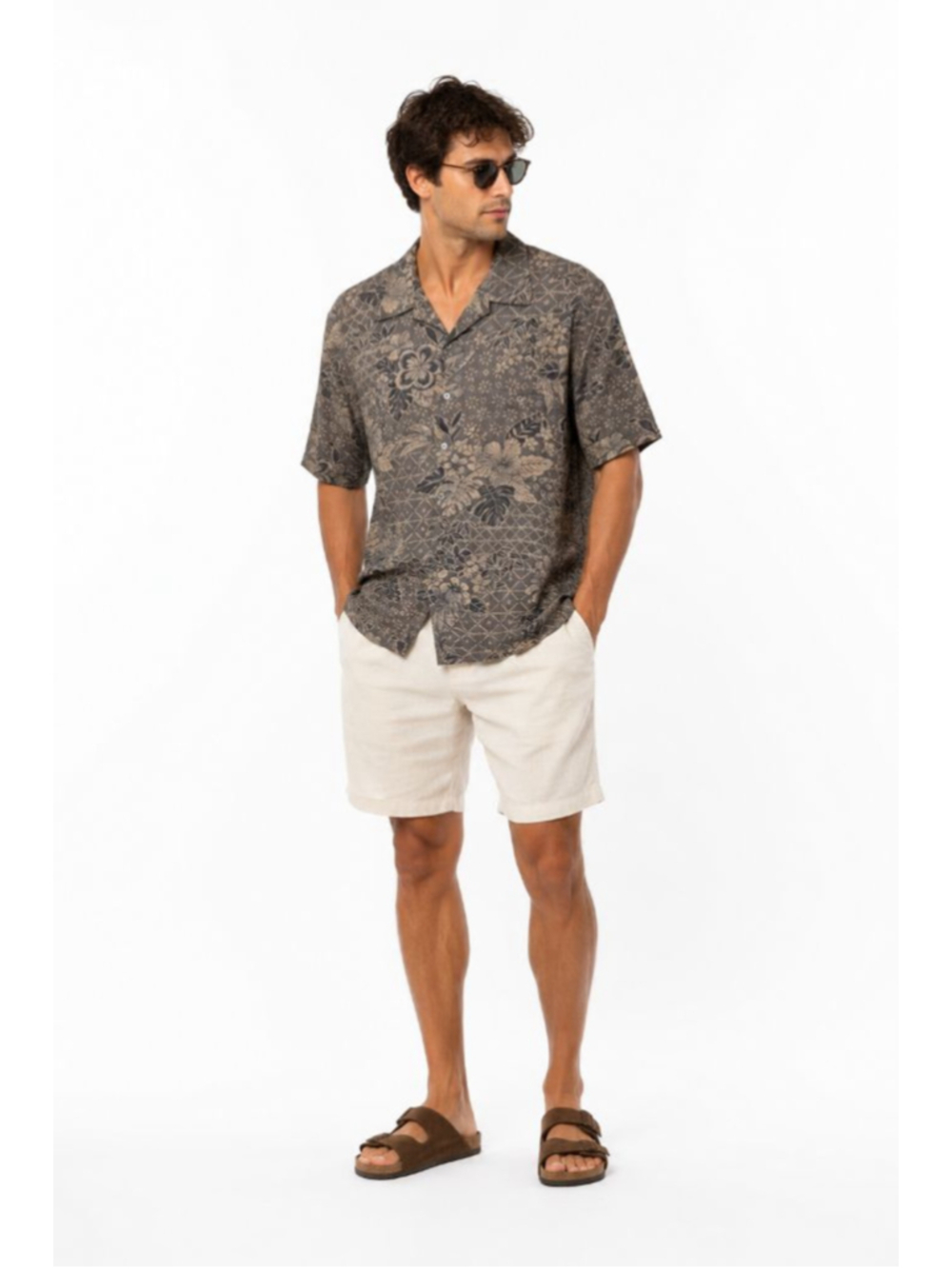 Tori Richard Hawaiian Floral Button Front Silk Cotton Camp Shirt Men’s L